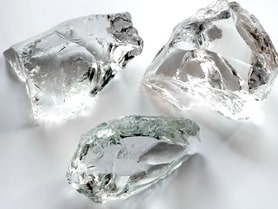 glass rocks clear, sizes 80-120mm